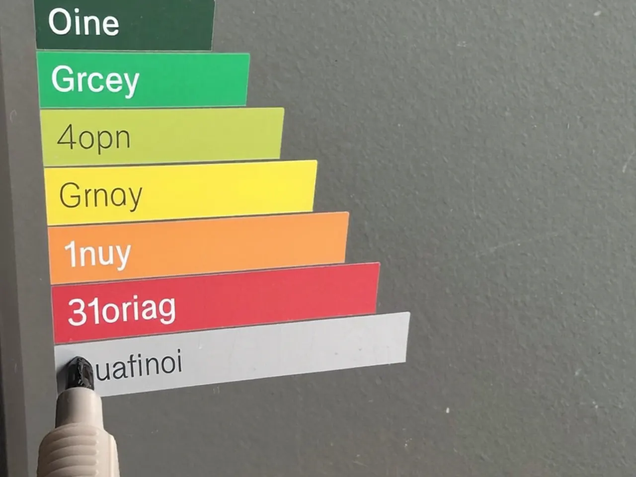 Window energy rating label showing an A-rated band on a rainbow efficiency scale